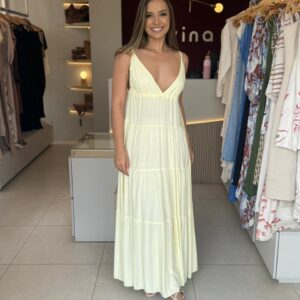 Vestido Laila - Amarelo Manteiga