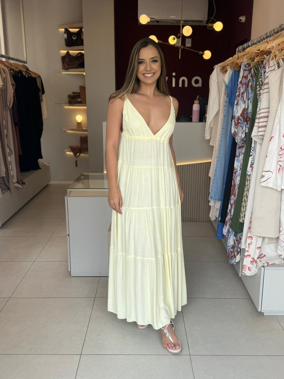 Vestido Laila - Amarelo Manteiga