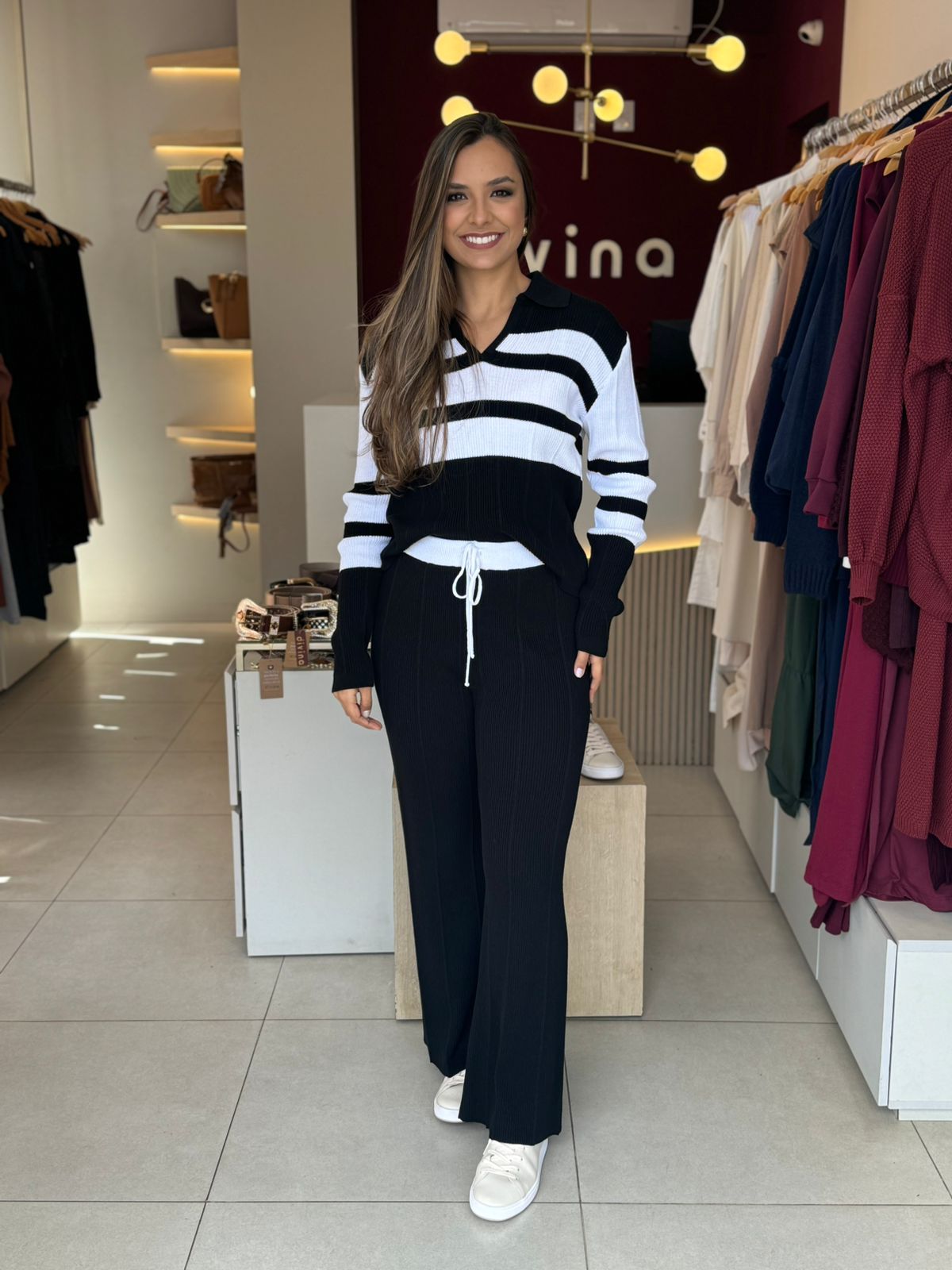 Conjunto tricô Adele - Preto