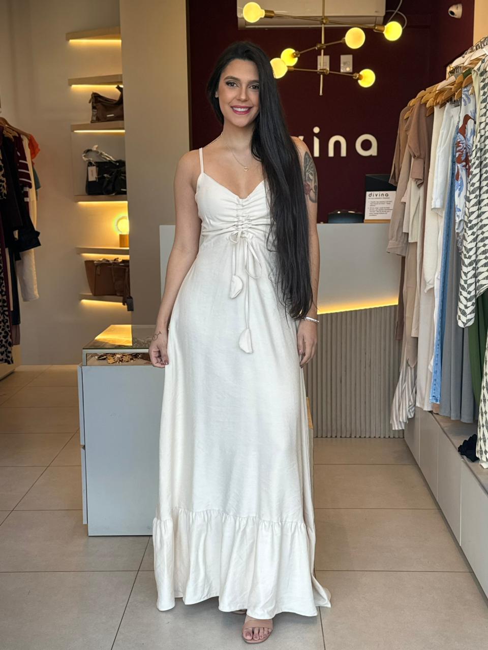 Vestido Junia - Areia