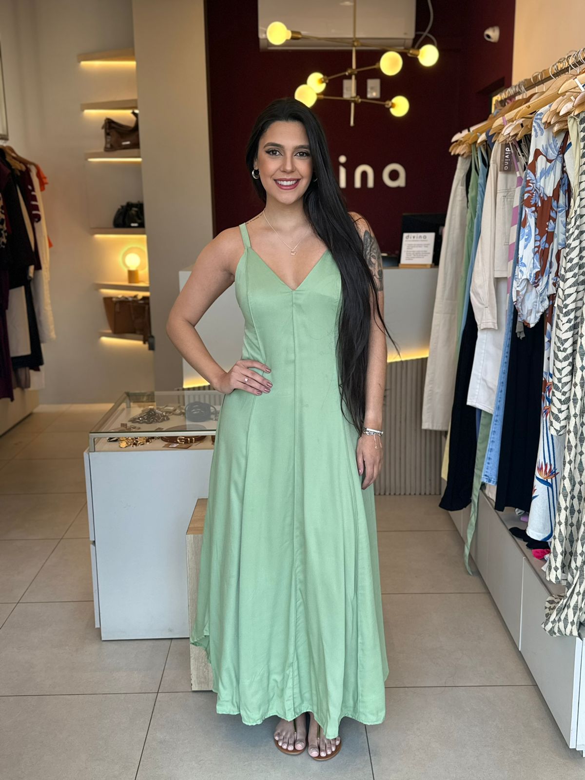 Vestido Angela - Verde Menta