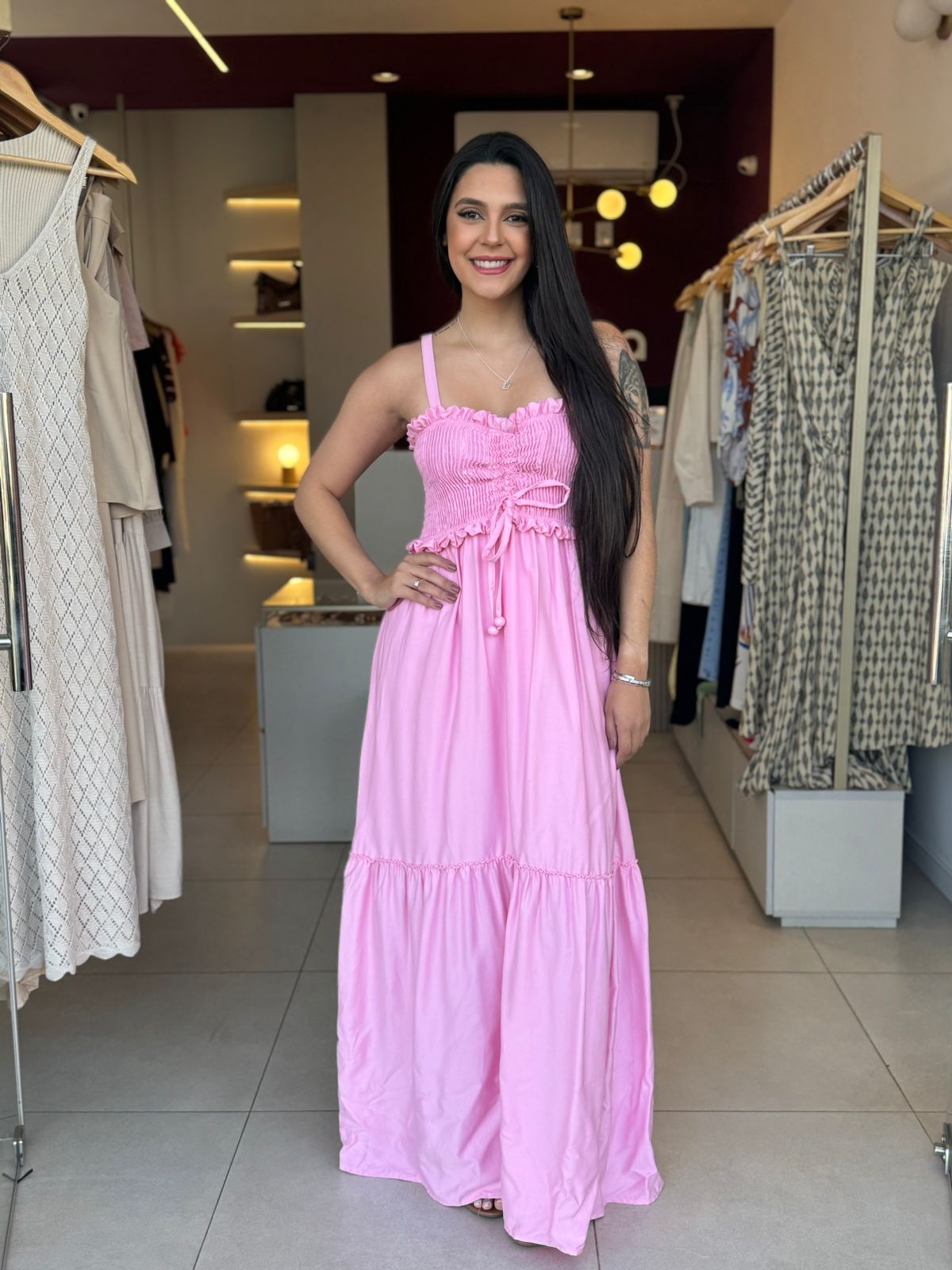 Vestido Larissa- Rose bebê