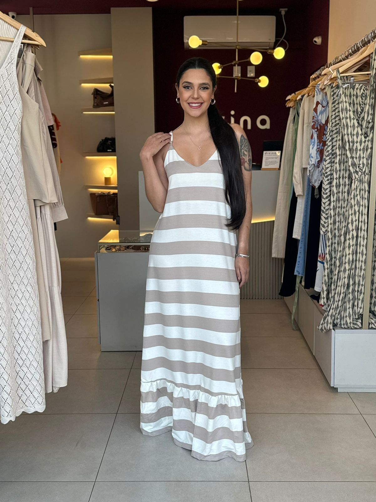 Vestido Listra Nude