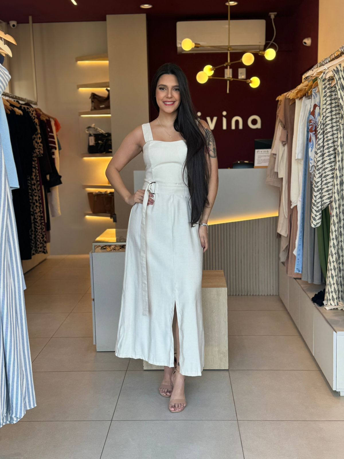 Vestido Leticia - Areia