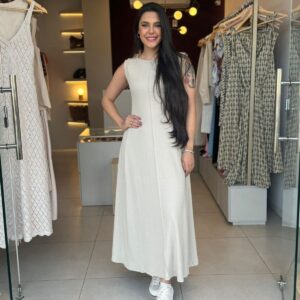 Vestido Wal New - Areia
