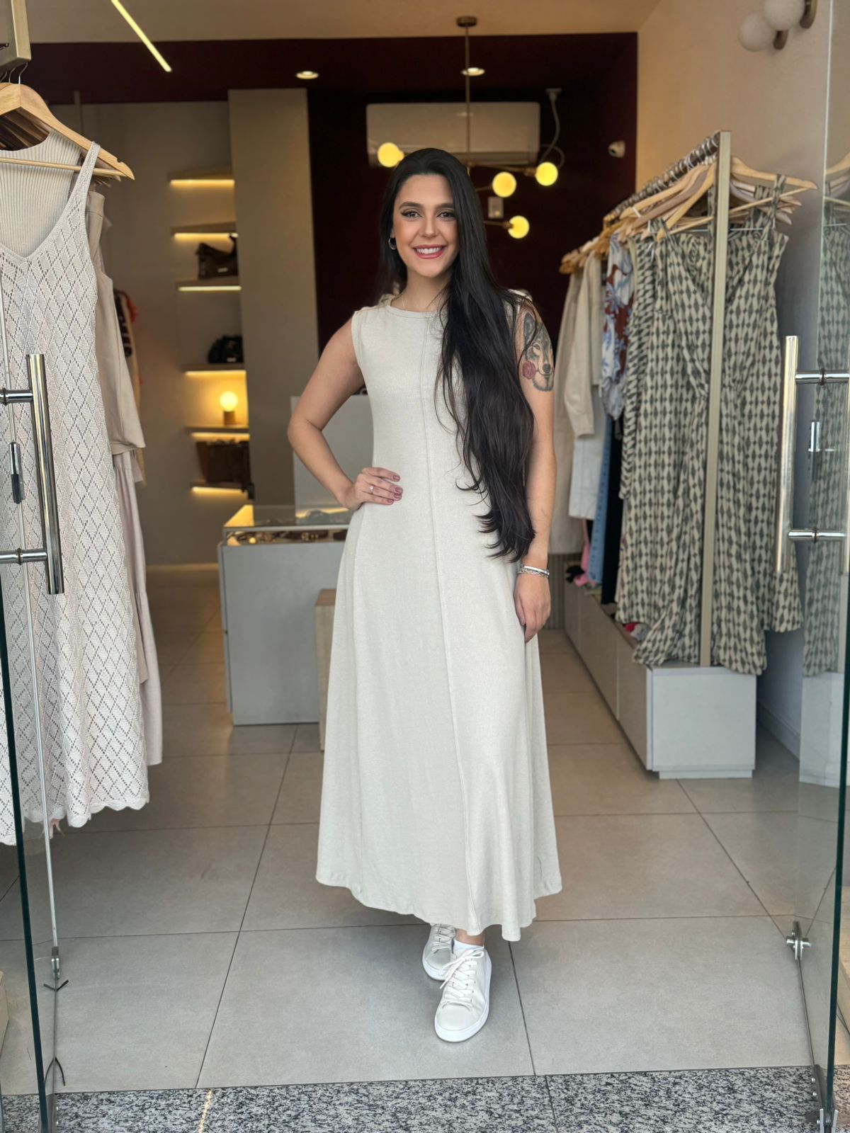 Vestido Wal New - Areia