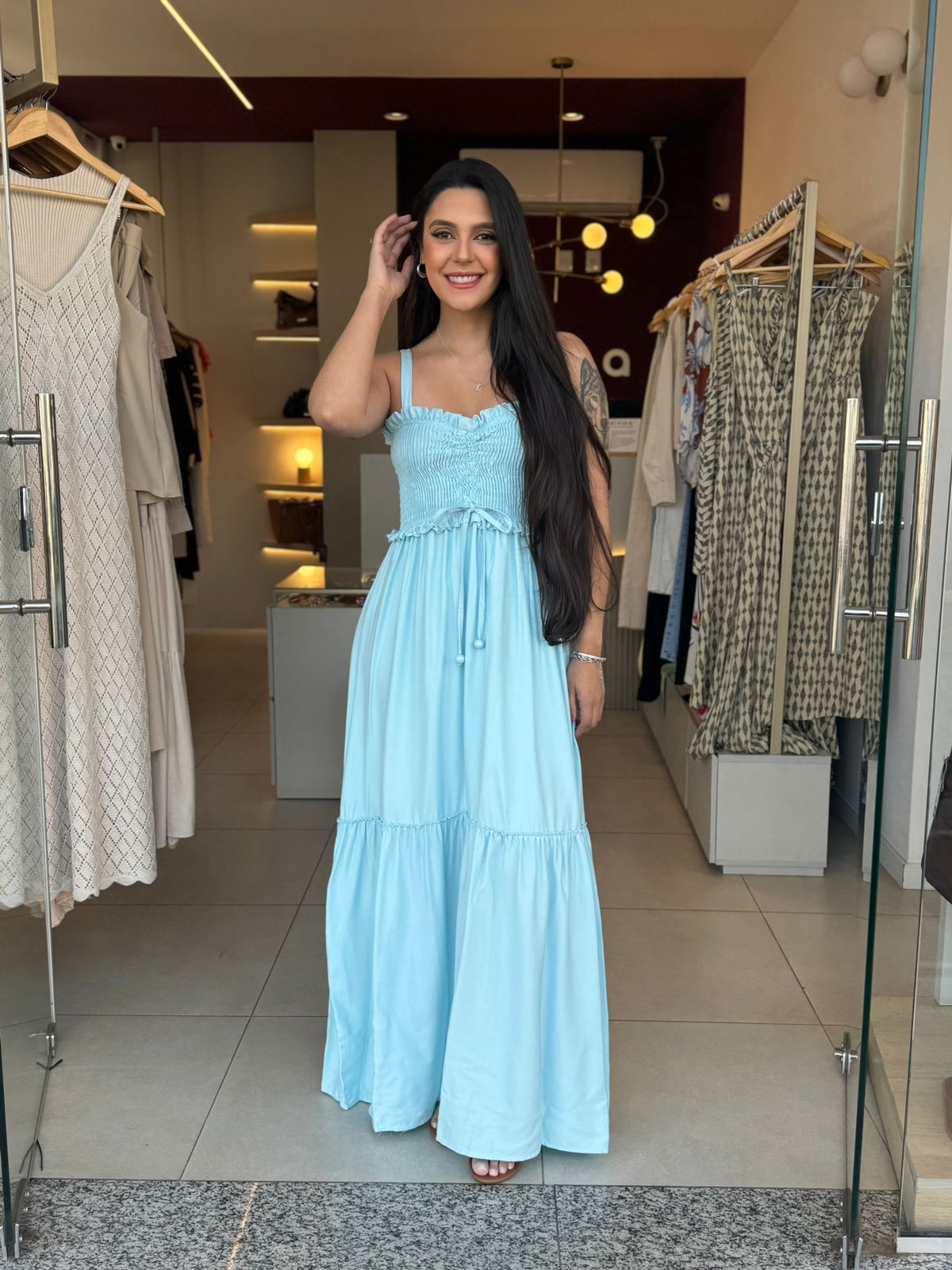 Vestido Larissa - Azul bebê