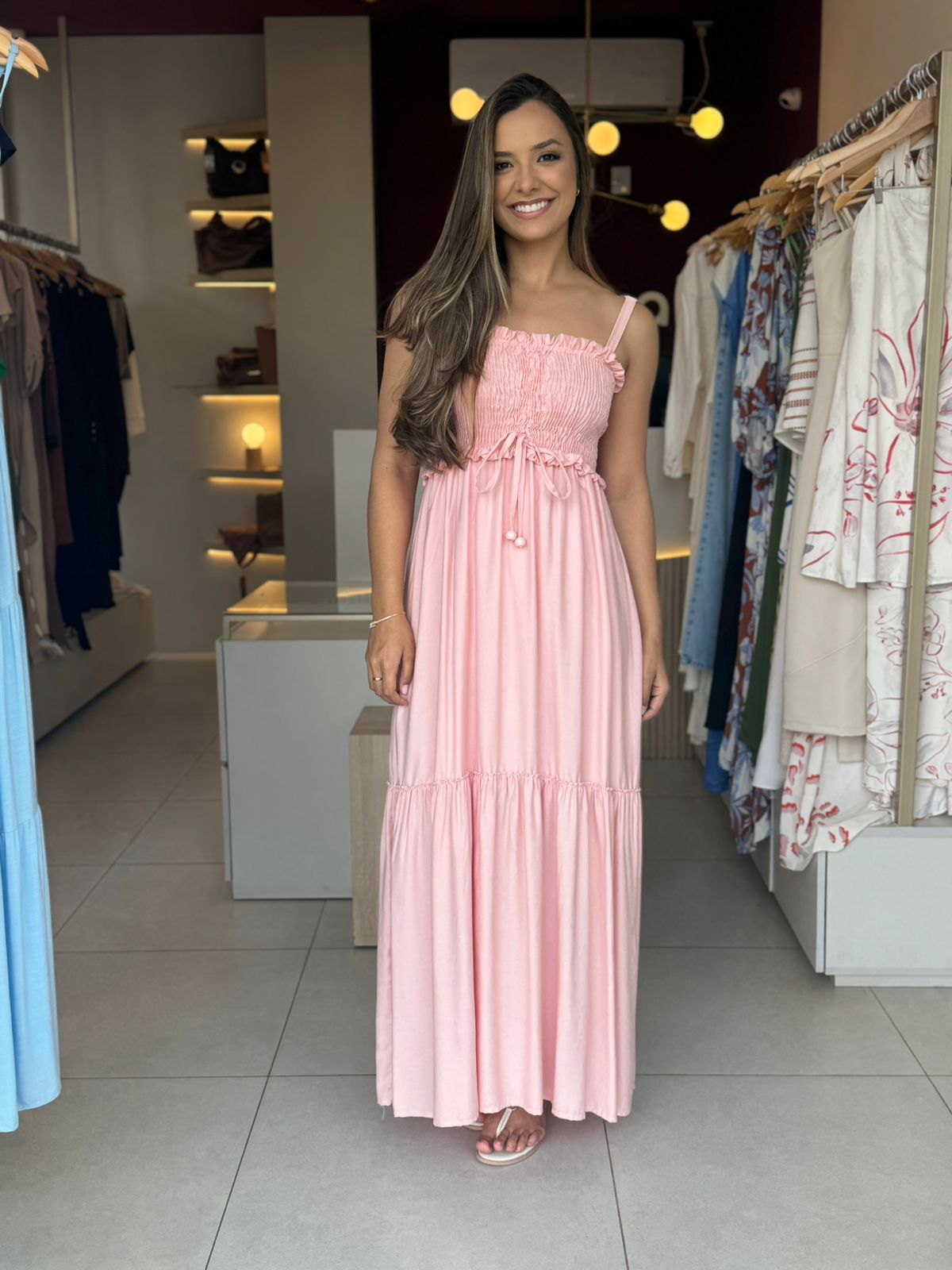 Vestido Larissa- Rose bebê