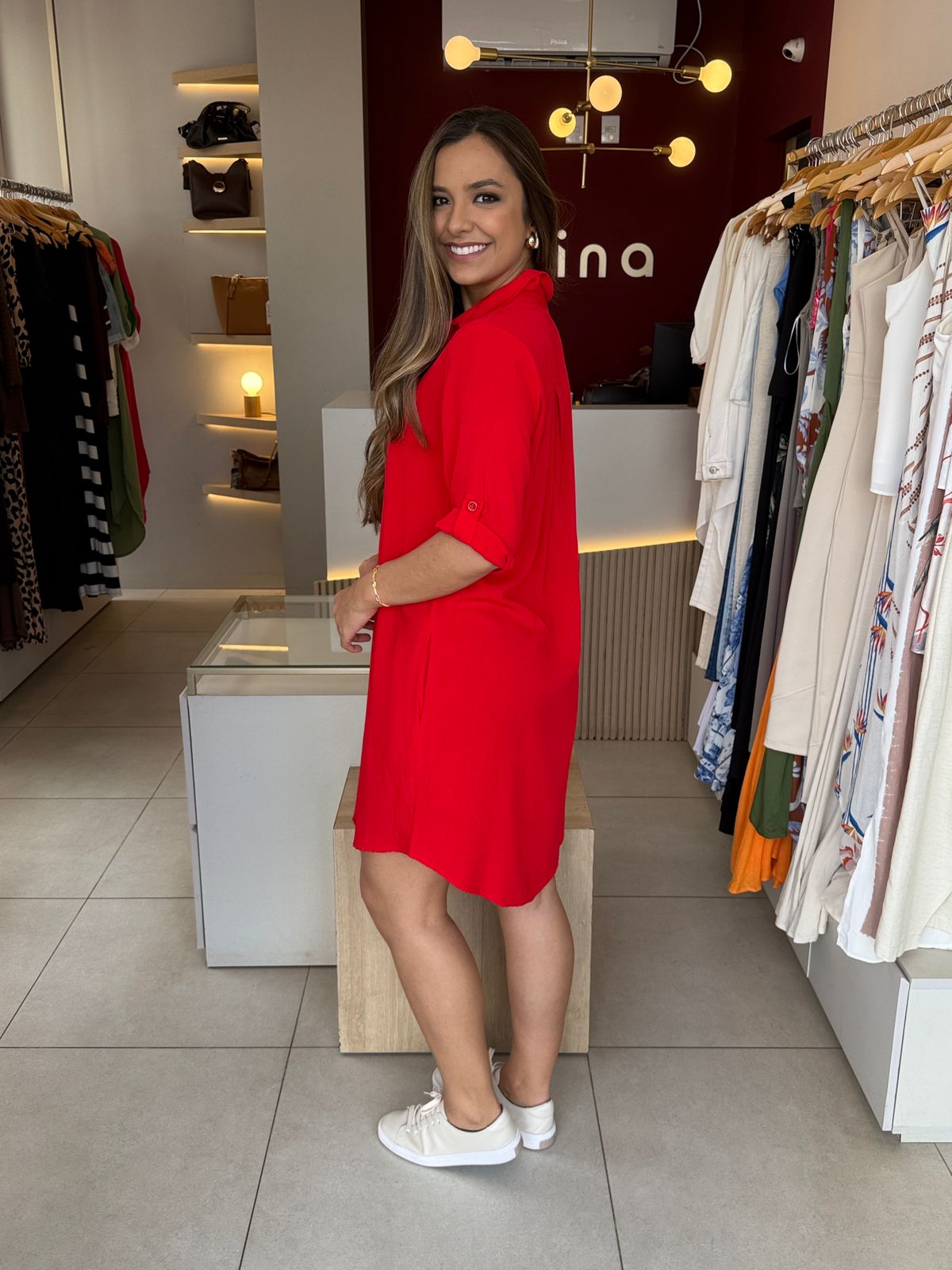 Chemise curta - Vermelha - Imagem 3