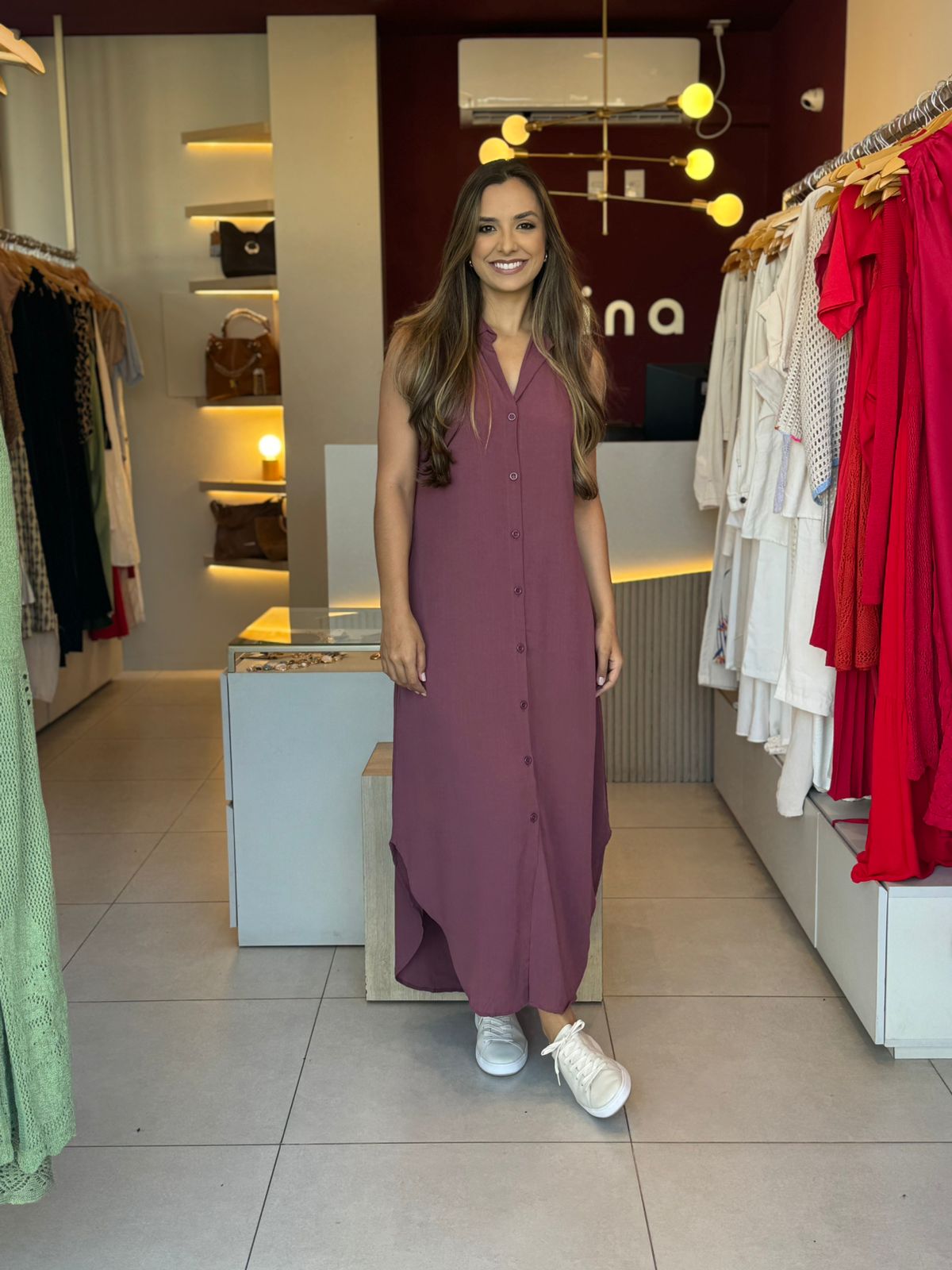 Chemise longa regata - Malva