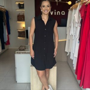 Chemise regata curta - Preta