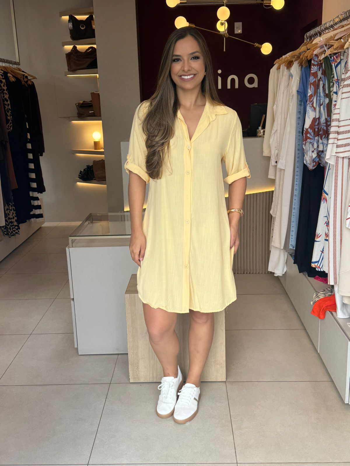 Chemise curta- Amarelo