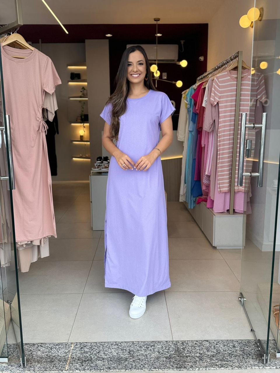 Vestido Algodão - Lilás