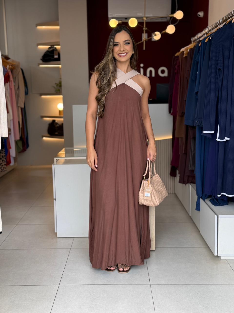 Vestido X - Marrom