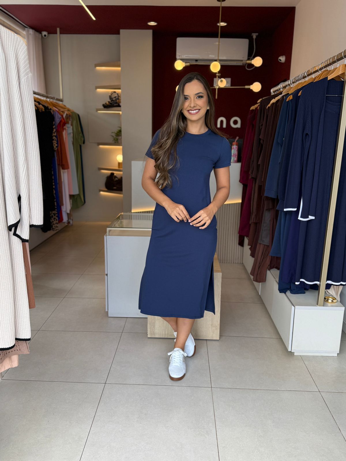 Vestido Renata - Azul Marinho