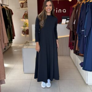 Vestido Bia manga longa - Preto