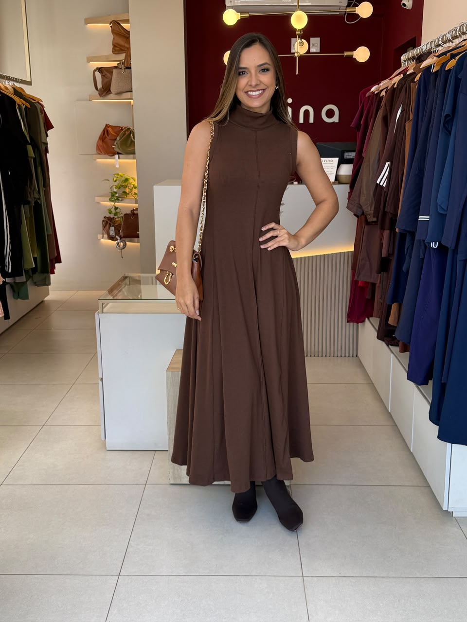 Vestido Wal - Marrom