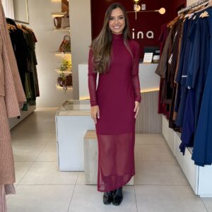 Vestido Tule - Marsala