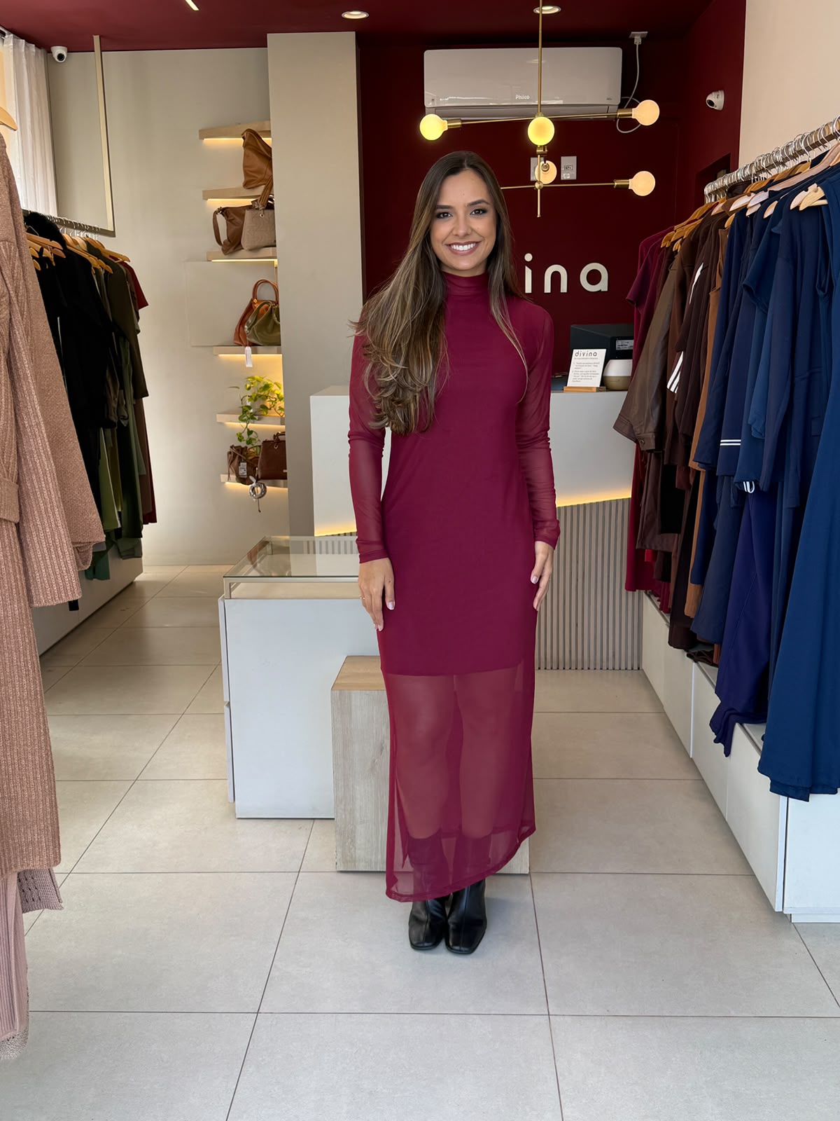 Vestido Tule - Marsala