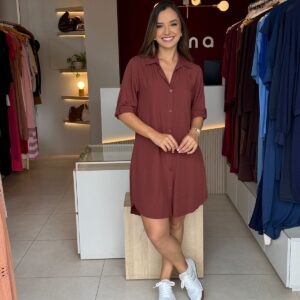Chemise curta - Marrom