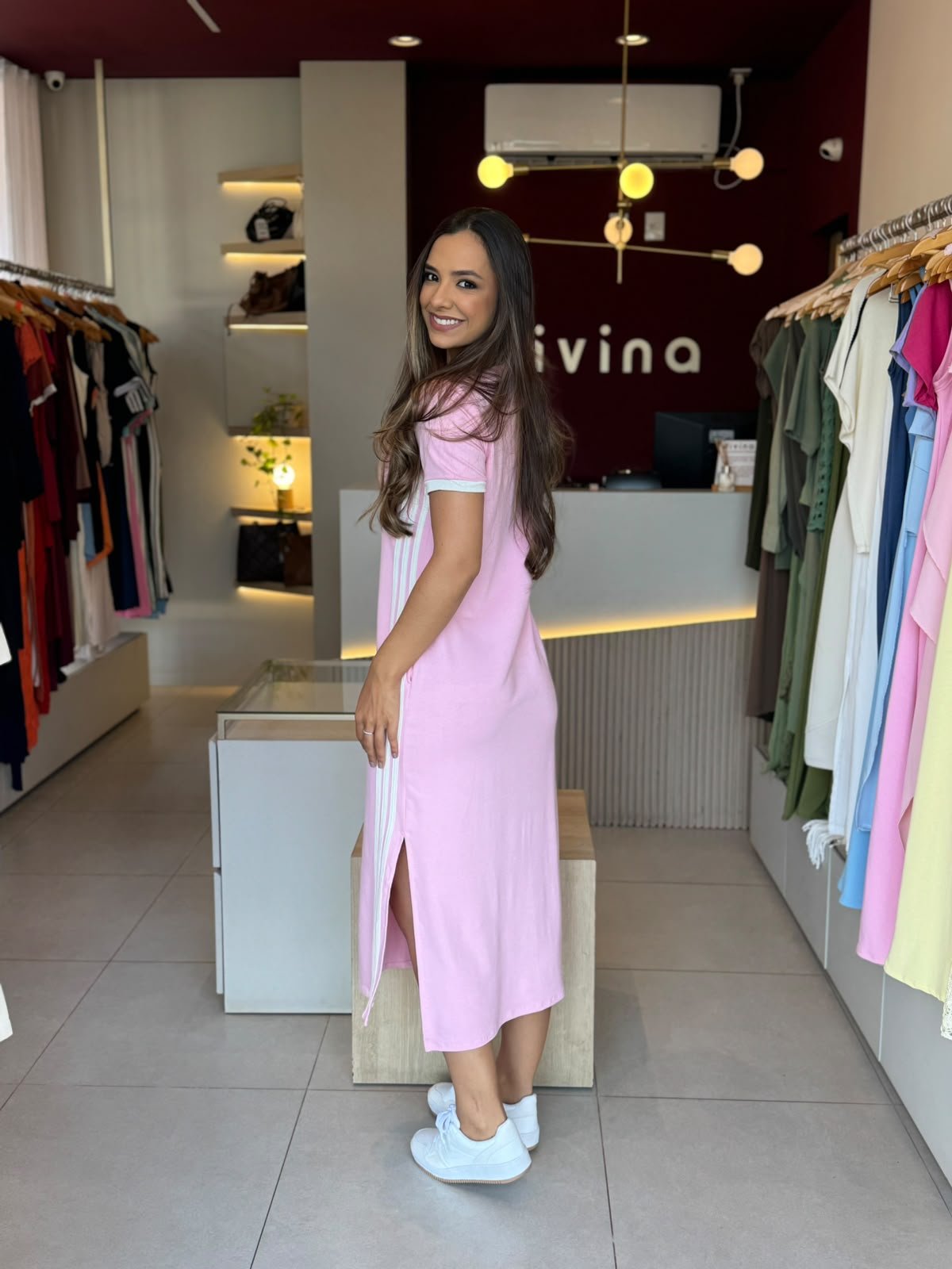 Vestido Mônica Adidas - Rosa Bebê - Imagem 2